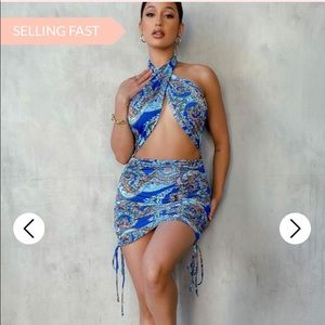 HONEYBUM- PRETTY IN PAISLEY RUCHED MINI DRESS